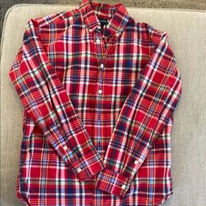 Ralph Lauren Red and Blue Plaid Button Down Shirt